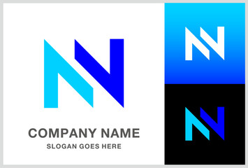 Monogram Letter NN Business Company Stock Vector Logo Design Template 