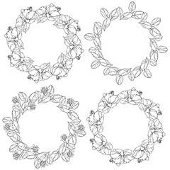contour  wreaths of flower 