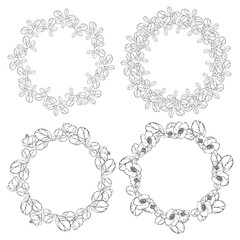set with flowers frame
