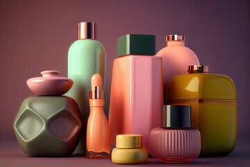Cosmetic bottle of serum . Concept of skinimalism and multiuse care product. AI Generated