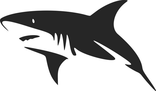 Create a memorable brand identity with our stylish black and white shark vector logo.