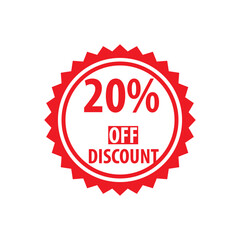 15% off discount stamp icon vector logo design template