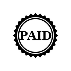 Cash paid  stamp icon vector logo design template