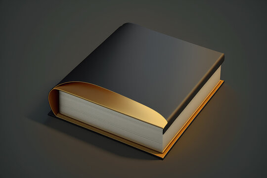 3d Black Book Emoji With Gold Trim Made By Generative Ai