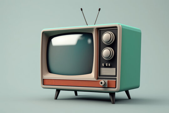 simple 3d old school television emoji icon made by generative ai