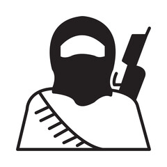 Solid Line TERRORISM design vector icon