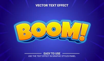 3d boom cartoon editable text effect