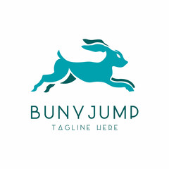creative jumping bunny illustration, vector design template eps 10