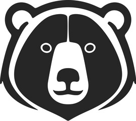 Handsome black+white bear logo graphic, elegant design.
