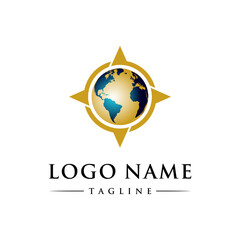 Vintage Luxury Logo Design for Gold Mining Company, Travel Brand, Worldwide Logistics Business