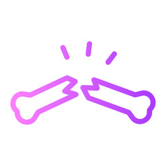 broken bone gradient icon