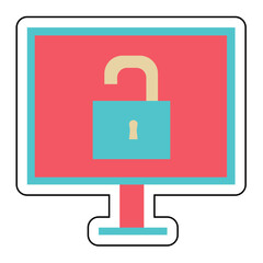 Sticker DATA LEAKAGE design vector icon