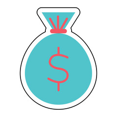 Sticker MONEY BAG design vector icon