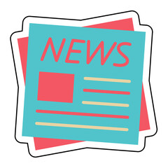 Sticker NEWS design vector icon