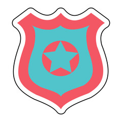 Sticker POLICE BADGE design vector icon