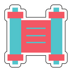 Sticker SCROLL WITH LAW design vector icon