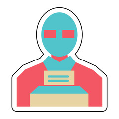 Sticker STENOGRAPHER design vector icon