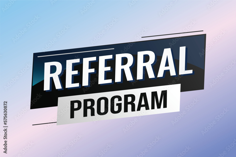 Wall mural referral program word concept vector illustration with lines modern futuristic 3d style for landing page template ui web mobile app poster banner flyer background gift card coupon label wallpaper	