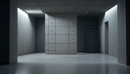Commercial set with cold lighting, Generative AI