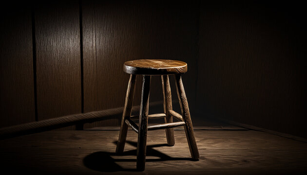 Old wooden chair professional photo, generative AI