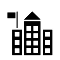 Building, college, education icon. Black vector graphics.