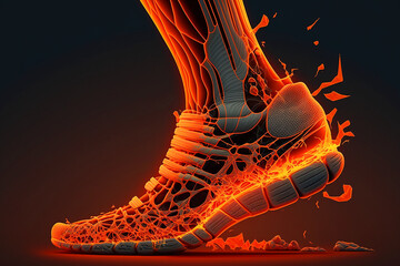 Obraz premium Run experiencing ankle pain. Generative AI 