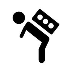 Burdensome, heavy icon. Black vector graphics.