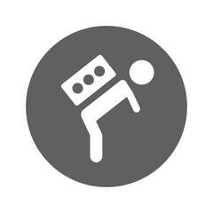 Burdensome, heavy icon. Gray vector graphics.