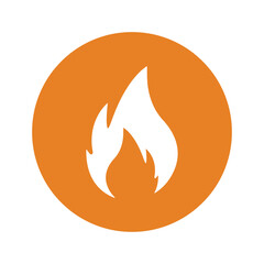 Burn, explosion, flame icon. Orange color vector EPS.