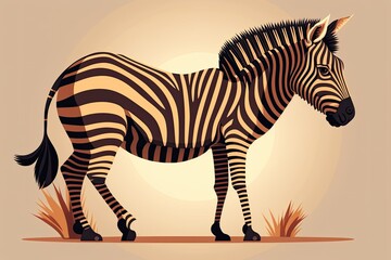 Fototapeta premium illustration of the African animal zebra. That zebra is so funny. Generative AI