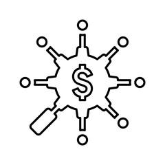 Business, comarketing, financial line icon. Outline vector.