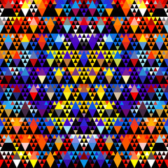 Geometric abstract triangles pattern. Seamless vector image.