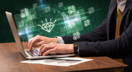 business hand working in stock market