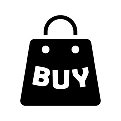 Buys, purchase icon. Black vector graphics.