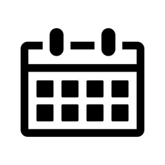 Calendar, dairy, date icon. Black vector graphics.