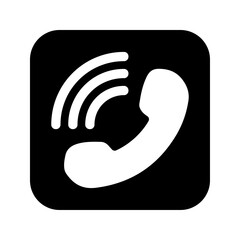 Call app, caller icon. Black vector graphics.