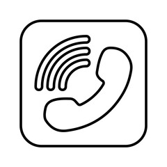 Call app, caller outline icon. Line art vector.