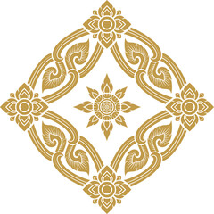 Gold asian art png file for decoration motifs for ceiling pattern, flyers, poster, web, banner, and card