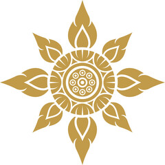 Gold asian art png file for decoration motifs for ceiling pattern, flyers, poster, web, banner, and card