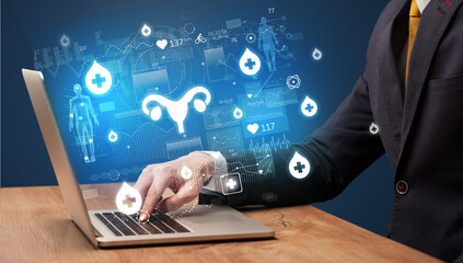 hand browsing on the internet for medical issues