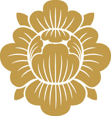 Gold lotus art and flower style asian art luxury buddhism temple element and background pattern png file for decoration