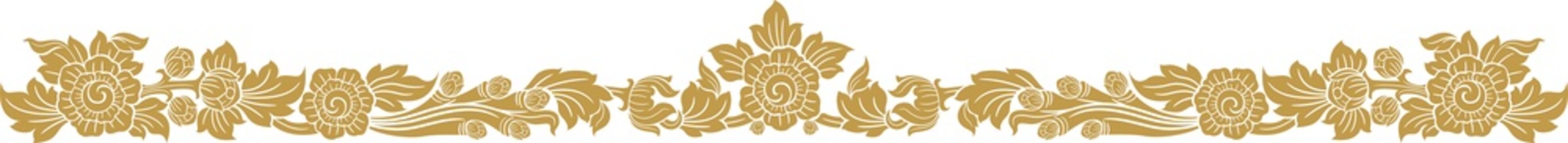 Gold lotus art and flower style asian art luxury buddhism temple element and background pattern png file for decoration