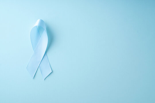 World diabetes day, cancer concept with ribbon on blue background