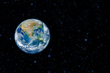 Fototapeta na wymiar Planet Earth in the space with stars. Elements of this image furnished by NASA.