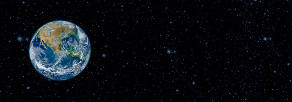 Planet Earth in the space with stars. Elements of this image furnished by NASA. © Emre Akkoyun