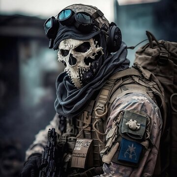 real life call of duty ghost character, generative AI