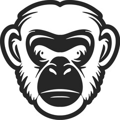 A stylish black and white simian logo perfect for brands seeking a touch of elegance.