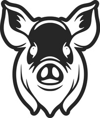 Elegant black and white pig logo vector for your brand identity.