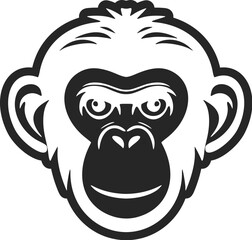 Elegant monochrome monkey vector logo for your brand's identity.