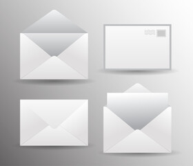 illustration or envelopes open and 

close isolated